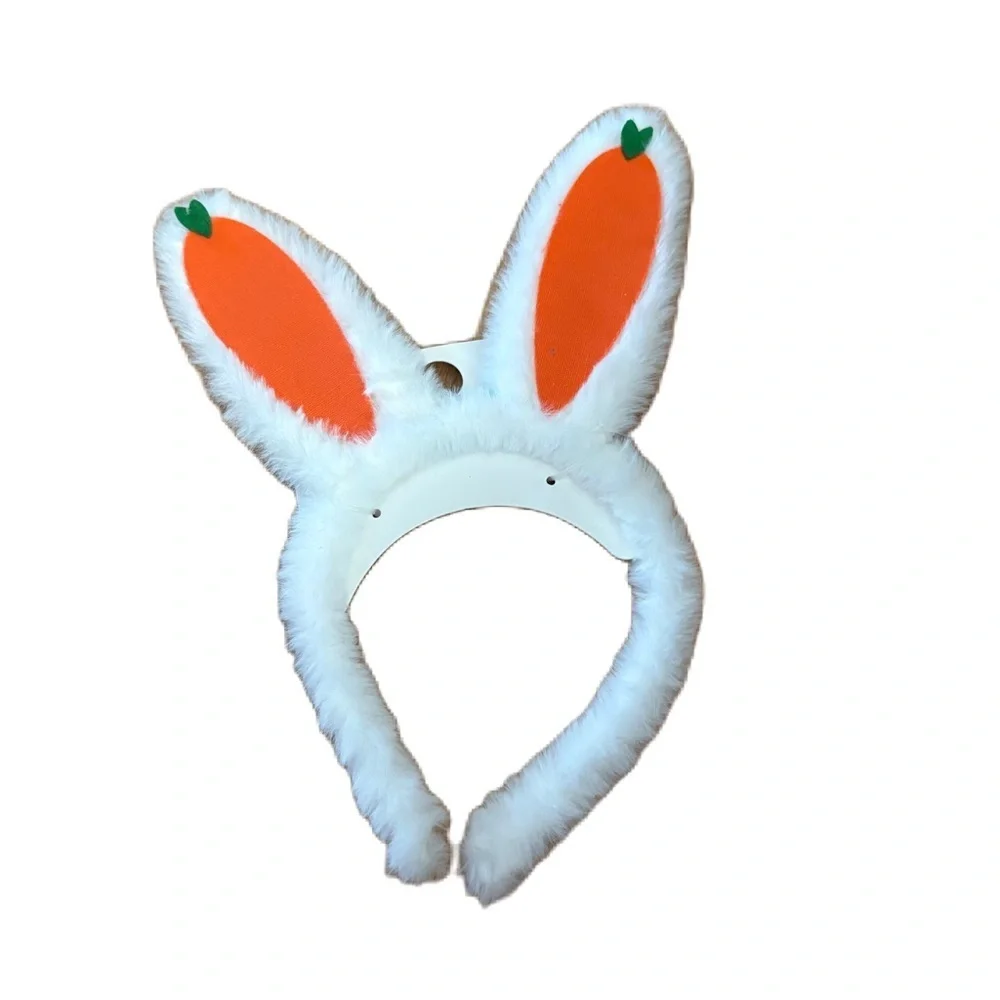 Fuzzy Bunny Ears NEW Rabbit Easter Head Band Carrot